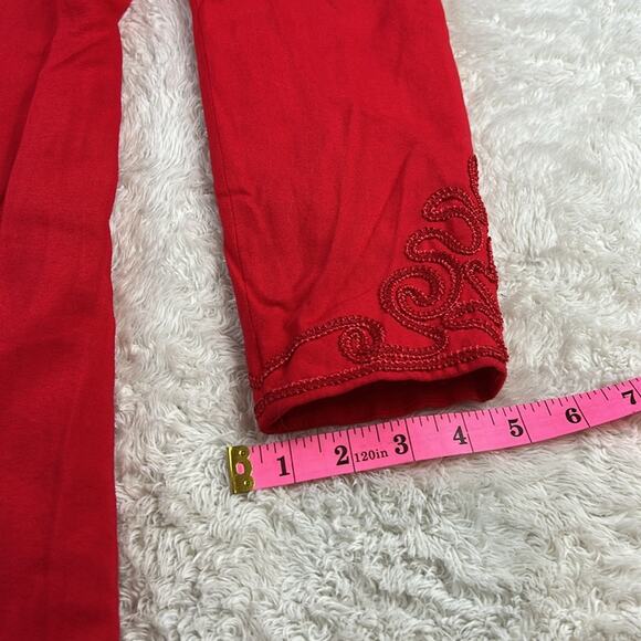 Talbots long sleeved red button down midi dress, size 8 - Picture 5 of 11